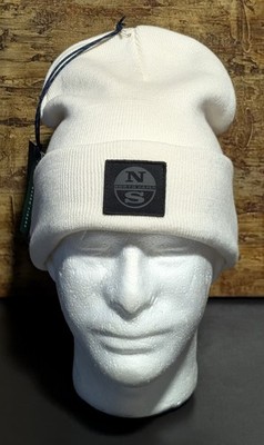 North Sails Unisex Men's Cotton Blend Beanie w/Patch in Marshmallow White - NWT