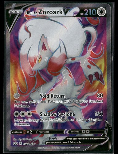 Pokemon - Hisuian Zoroark V SWSH297 Black Star Promo Sword & Shield Holo NM