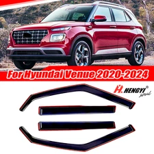 For Hyundai Venue 2020-2024 In-channel Window Vent Visor Rain Guard Smoke Tinted