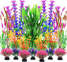 Fish Tank Decorations Plants, 20Pcs Aquarium Decorations Plants Plastic, Fish Ta