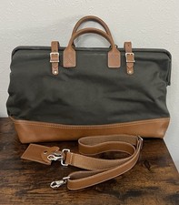 Vintage Overnight Linesman Tool Travel Bag Canvas Leather Made in USA