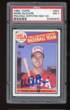 1985 Topps Mark McGwire #401 Auto PSA/DNA Rookie USA Baseball Team PSA 7