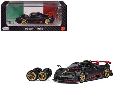 CM Models CM64-IMOLA-04 1/64 Pagani Imola Black Carbon with Italian