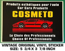 COSMETO CAR CARE PRODUCTS - VINTAGE ORIGINAL VINYL DECAL STICKER