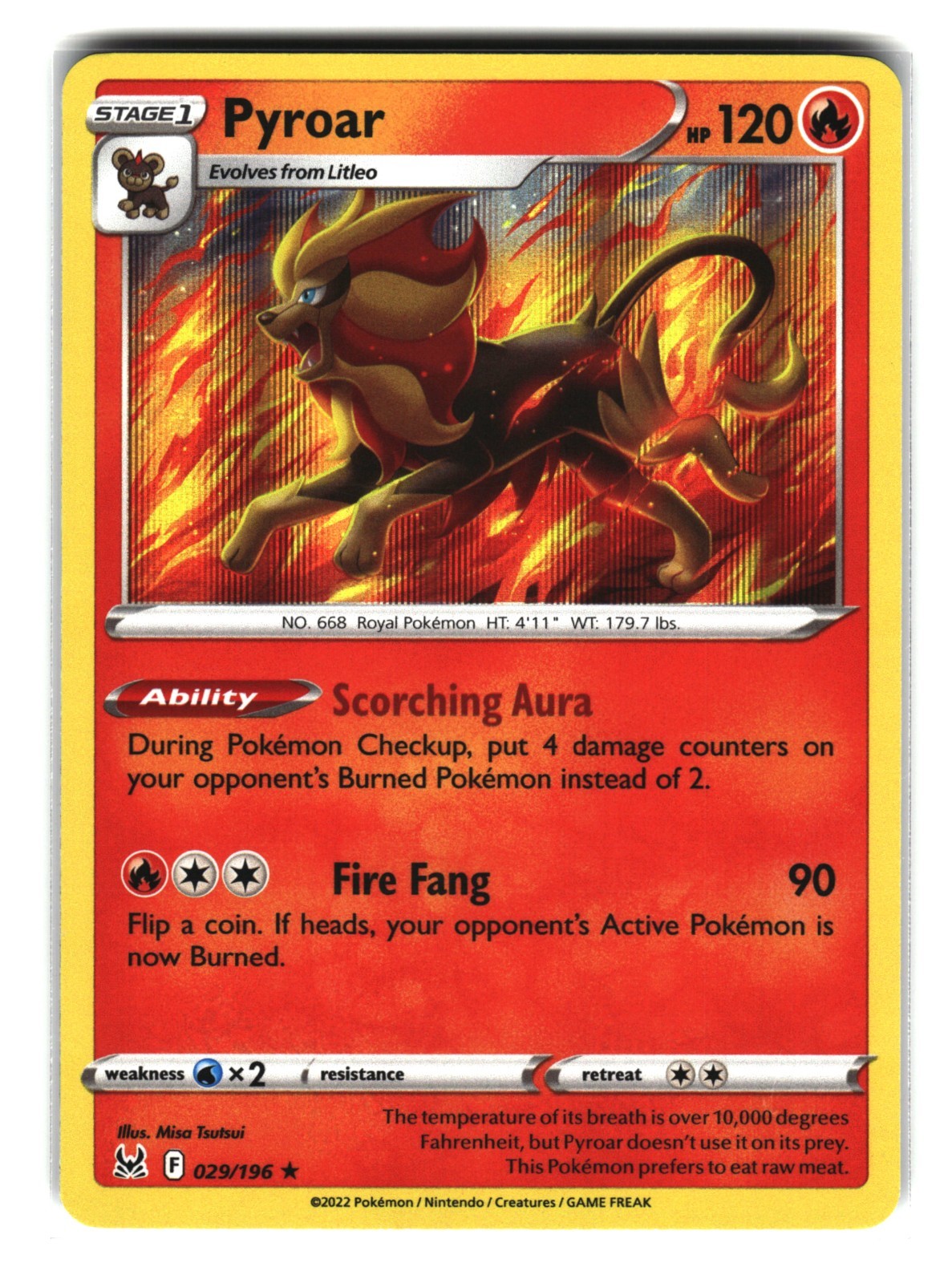 Pyroar 029/196 Holo Pokemon Card
