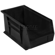 Plastic Stacking Bin 5-1/2 x 14-3/4 x 5 Black Lot of 12