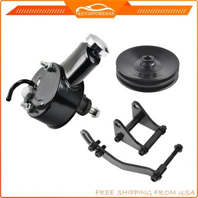 Saginaw Power Steering Pump & 2 Groove Pulley+Bracket For Small Block Chevy SBC
