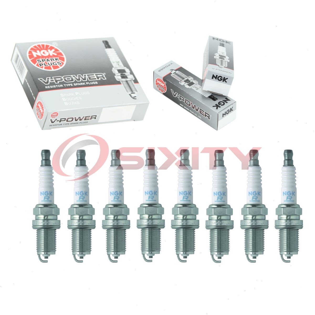 8 pc NGK 4421 BKR4E V-Power Spark Plugs for FR9DC FR5LS FR4LSJ FR4LS FR3LSK io