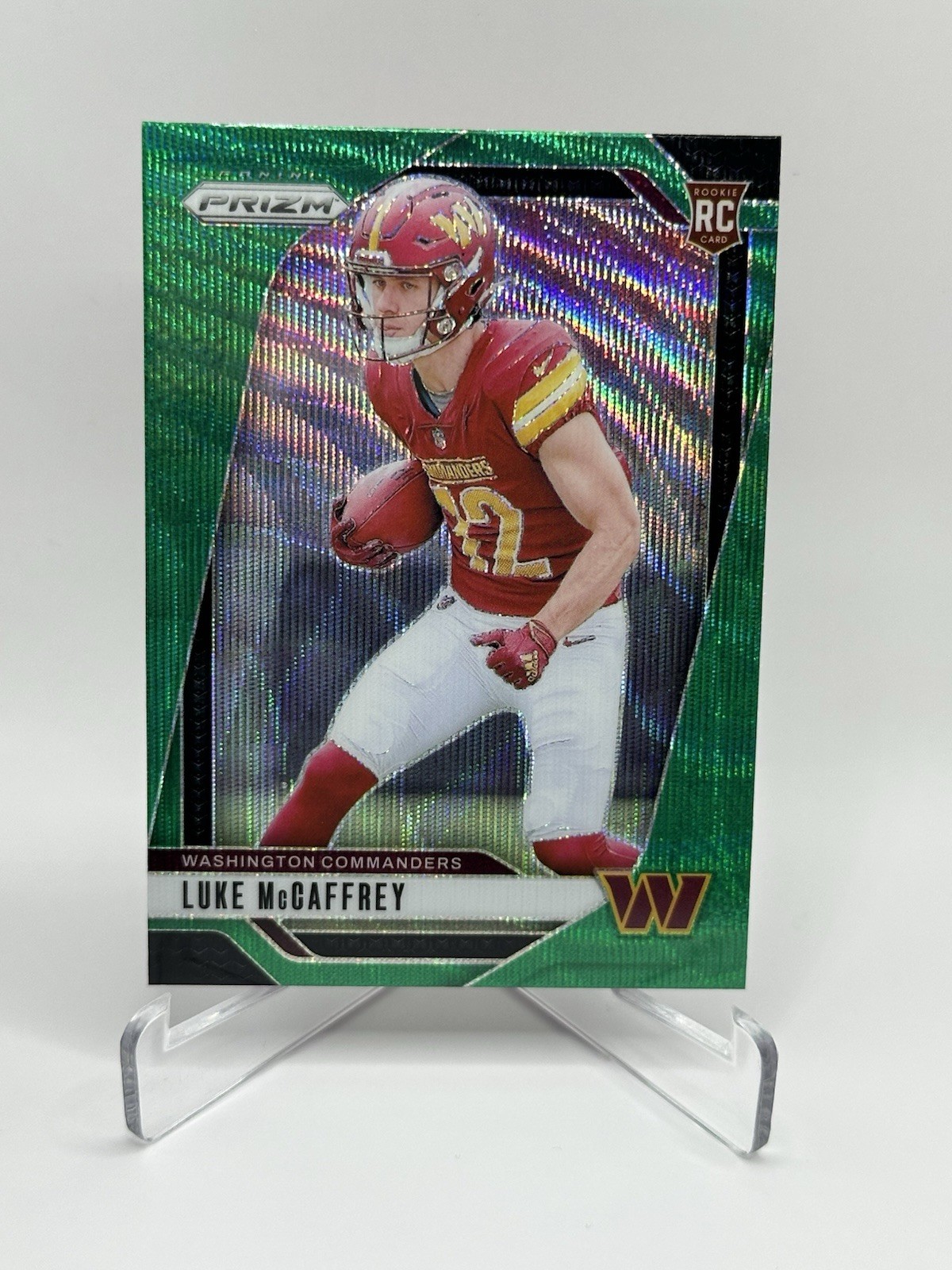 2024 Panini Prizm - Rookies Luke McCaffrey #367 Green Wave Prizm (RC)