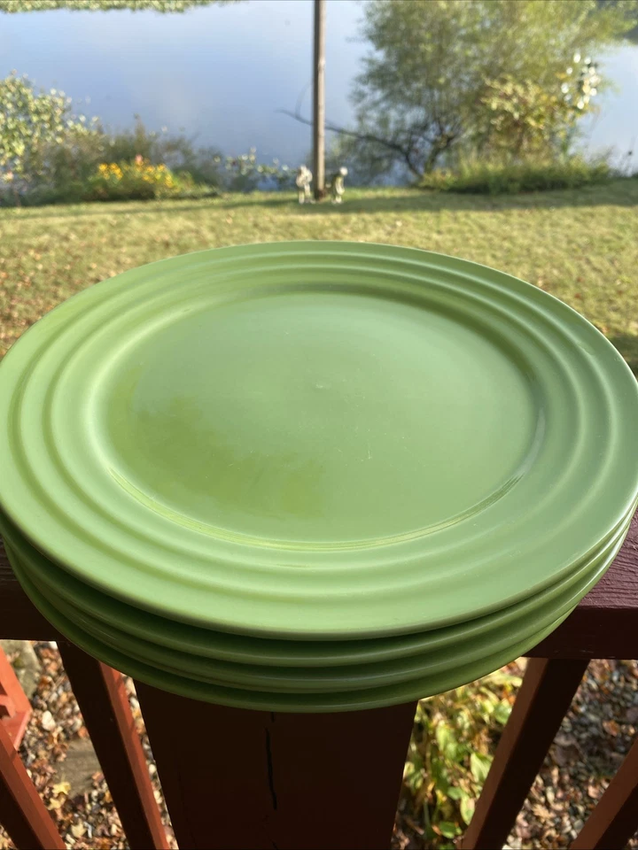 "Juego de 6 platos de cena Rachael Ray Double Ridge verde HO19 11"" @364" Foto 3 de 4