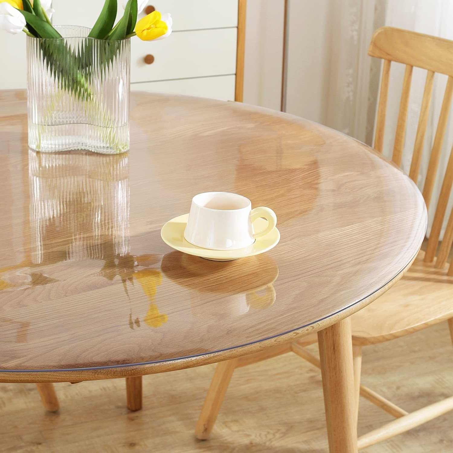 Nappe ronde transparente 70 cm étanche et antichoc avec son épaisseur de 2mm