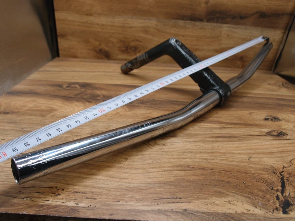 steel chromed flat handlebar + quill stem ITM Bioline made in Italy 22 mm quill - Image 2 of 4