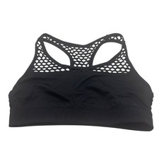 Victorias Secret Pink Ultimate Unlined Mesh Sports Bra Medium Black Racerback