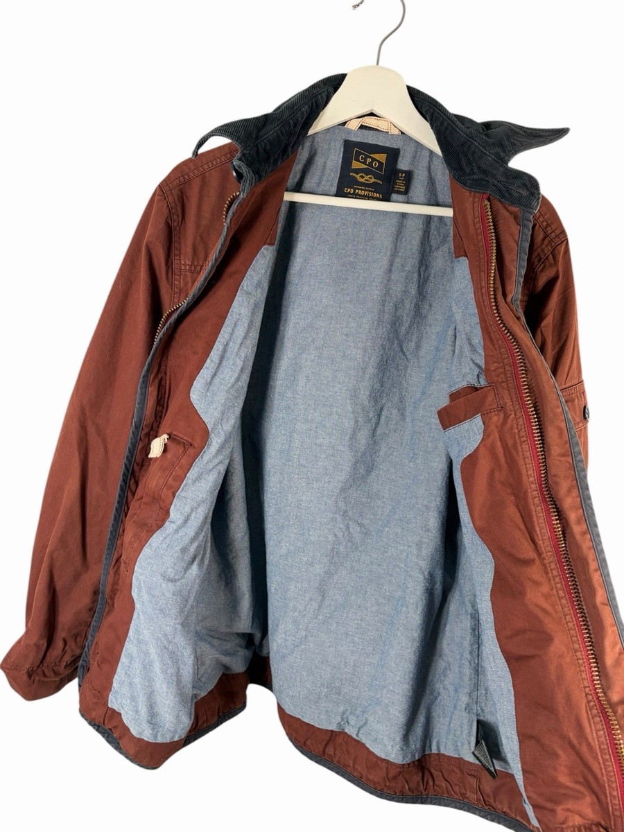 CPO Provisions Red Trucker Canvas Zipper Expedition Cotton Jacket Small Mens Red View 5