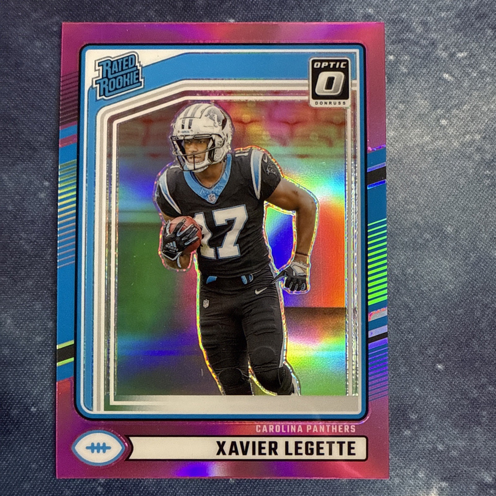 2024 Panini Donruss - Rated Rookie Xavier Legette #323 Optic Preview Pink Prizm 