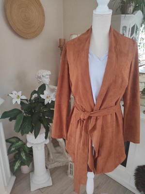 Boutique Öko flauschiger Wildleder Mantel neu Gr. 42