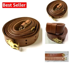 Authentic M1907 Leather Sling with Brass Hardware – 50 Inch – Tan Color