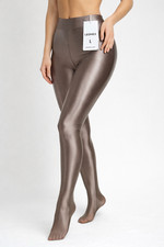 LEOHEX Shiny Leggings Women Size L Stretch High Waist Brown NWT