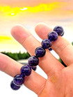 Natural Amethyst Stretch Bracelet Large 12mm Stones