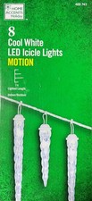 Home Accents Holiday 8 Cool White LED Icicle Lights MOTION 7ft.