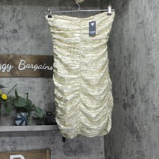 Guess Womens Sleeveless Bodycon Lightweight Solane Gilded Dress Gold Multi 6