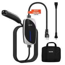 Level 1/2 Tesla Charger, 16 Amp, Portable Electric Car EV Charger with 25 Ft. Ch