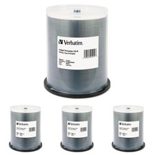 Verbatim CD-R 700MB 52X White Inkjet Hub Printable Recordable Media Disc - 100 S