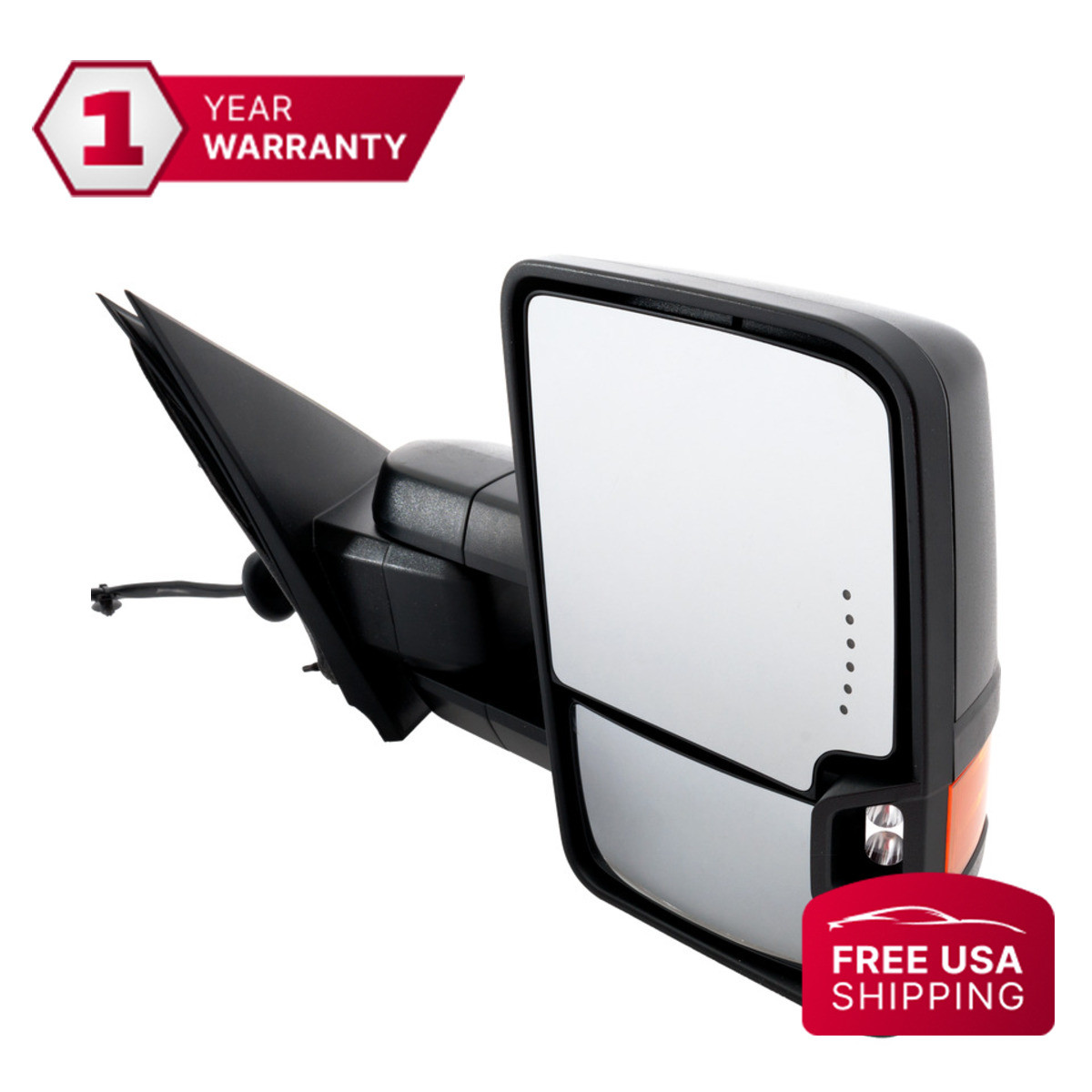 Towing Mirror Textured Black Passenger Side For 15-19 Chevrolet Silverado 2500