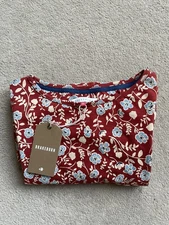 Brakeburn Brown Floral T-Shirt Long Sleeve Womens Size 8 Cotton Poppy BNWT