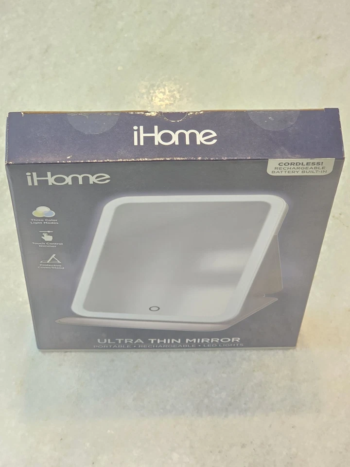 iHome Espejo de Maquillaje Ultra Delgado Portátil Recargable Luces LED Totalmente Nuevo Foto 3 de 4