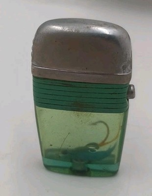 Vintage Scripto w/ Fly Fishing Lure Inside Lighter for parts not working