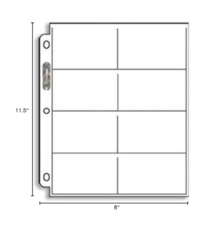 20 (Twenty) Single Ultra Pro 8-Pocket Pages - Eight Pockets 1 Pack, Clear  - Picture 2 of 2