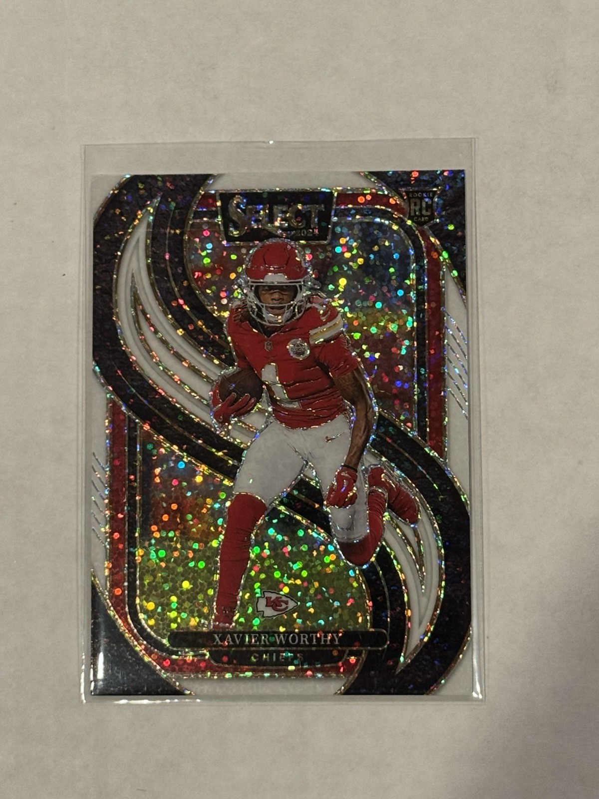 2024 Panini Select Premier Level Xavier Worthy #119 White Sparkle Prizm (RC) SP