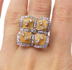 925 Sterling Silver  White Cubic Zirconia Floral Cocktail Ring Sz 6.5  RG3407 — photo 1