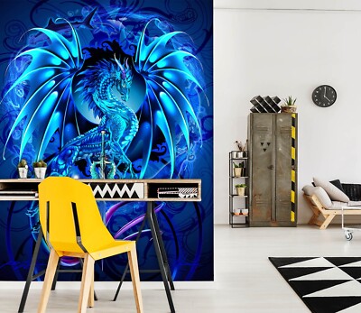 3D Blau Drache ZHUC410 Tapete Wandbild Fototapete Ruth Thompson Ann