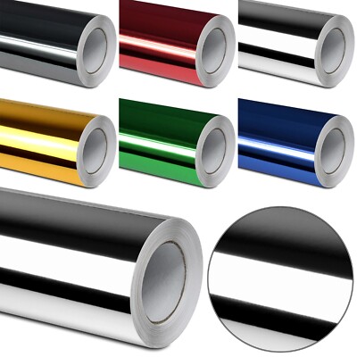 Chrom Glanz Autofolie 12 /m² selbstklebende 3D Luftkanal Auto Folie Blasenfrei