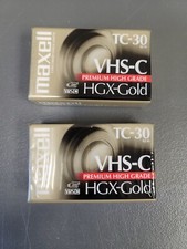 2 NEW SEALED Maxell VHS-C Premium HGX-Gold TC-30 Camcorder Video Cassette Tapes