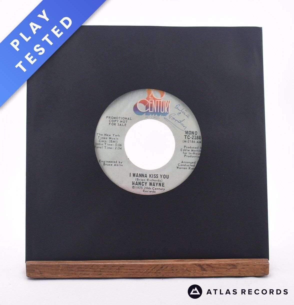 Nancy Wayne - I Wanna Kiss You - Promo 7" Vinyl Record - VG+