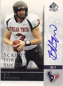 2004 SP Authentic Scripts for Success Autographs #SSBS B.J. Symons - NM-MT