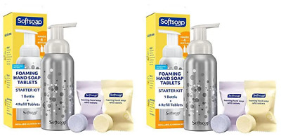 2 Softsoap Foaming HandSoap Starter Kits Aluminum Bottle Pump Refill Tablets