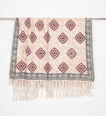 Hand Loomed Cloth Soft Cotton Blanket Mud Cloth Blanket Vintage Style Throws