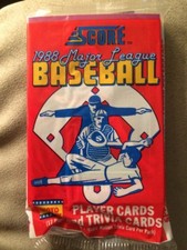 Vintage 1988 Score Baseball Card Pack Barry Larkin (HOF) Top Rafael Ramirez Back
