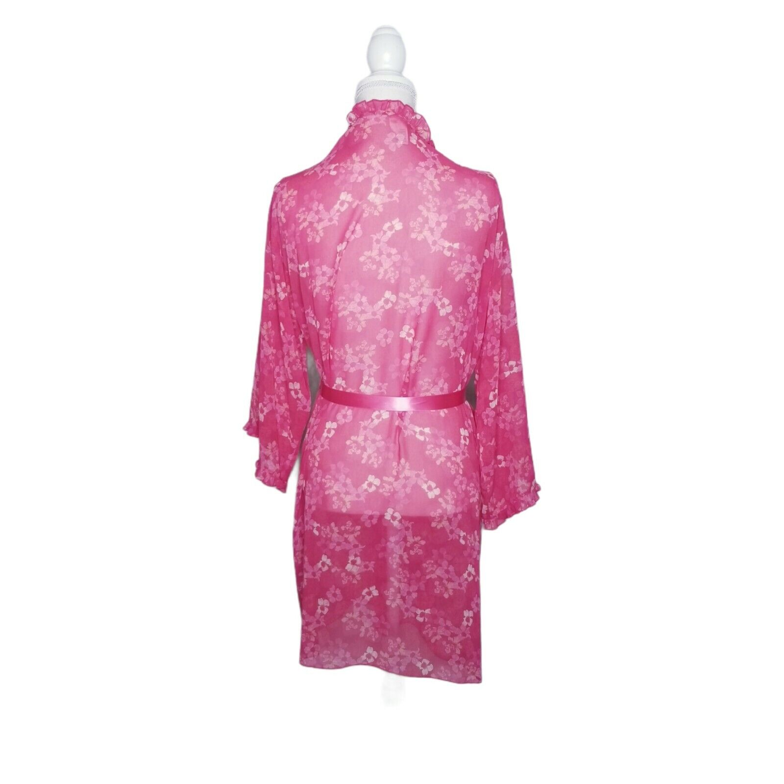 Josie Natori Womens Sz M Sheer Floral Short Kimon… - image 10