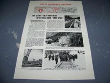 1947 GREAT NORTHERN RAILWAY "NEVER WILL DRIVE LAST"...1-PAGE SALES AD..(738X)