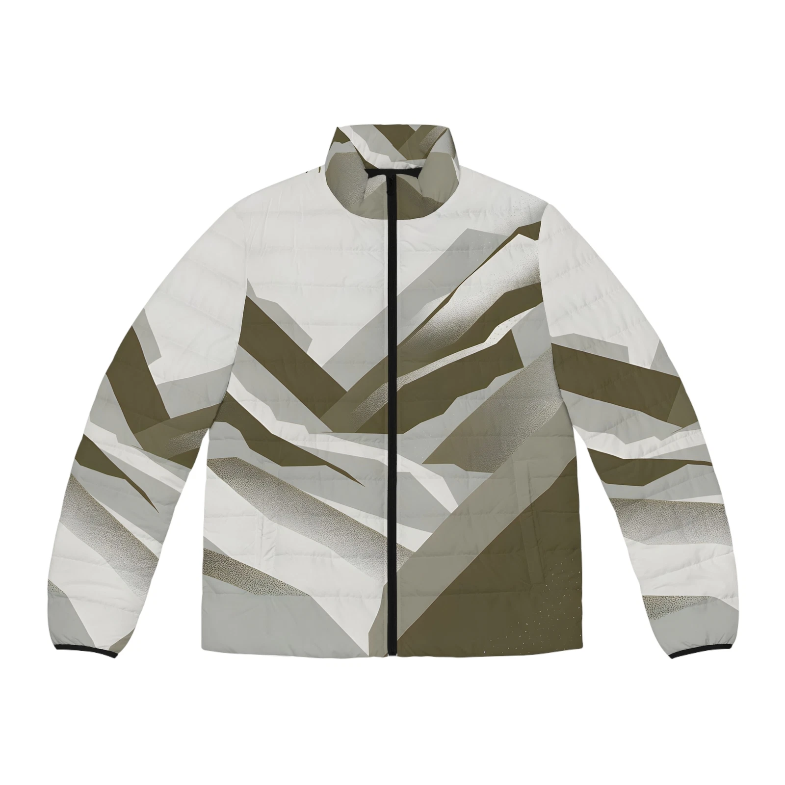 Muted Divide Puffer Jacket Outdoor Winter Wear Stylish Warm Full Zip