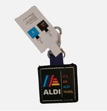 NWT ALDI Gear Aldi Thing Square Logo Quarter Holder Keeper Keychain Spring 2024