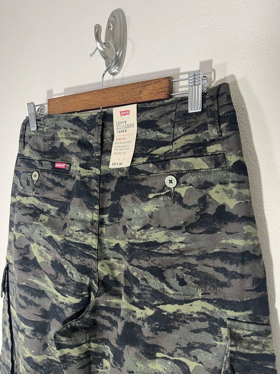 New Levi's XX Cargo Taper Stretch Fit Tapered Leg Camo Mens Jeans