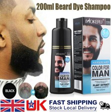 MOKERU Beard Hair Color Dye Shampoo Natural Men Mustache Dying Black Darkening