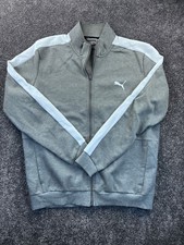 PUMA Track Jacket Mens L 1/2 Front Zip Athletic Long Sleeve Pocket Gray