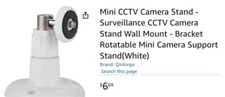 Mini CCTV Camera Stand Wall Mount Bracket Rotatable White